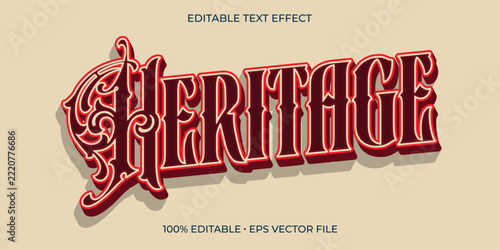 Heritage editable text effect