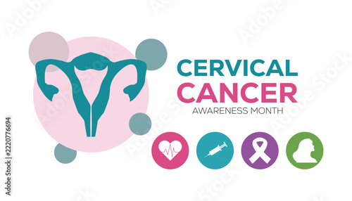 Vector illustration on the theme of Cervical Cancer awareness month observed each year during January. banner, Holiday, poster, card and background design.