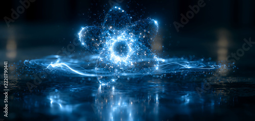 Futuristic digital network globe with glowing data connections with radiating intricate blue light patterns data streams futuristic