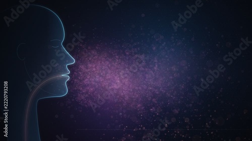 Cough Sound Wave and Respiratory Droplets Aerosol Spray Medical Animation