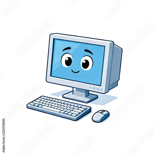 Friendly Desktop Computer Avatar Illustration