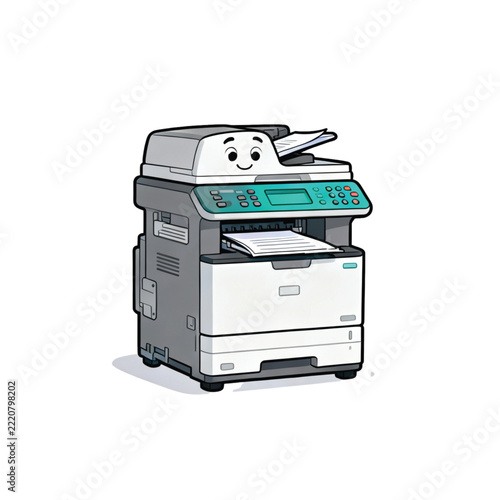 Cartoon Photocopier Machine Avatar Illustration