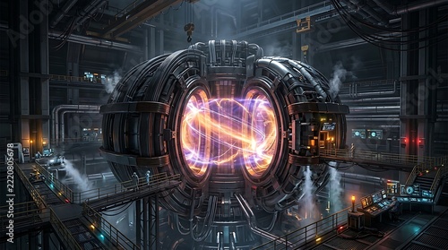 Powerful Plasma Energy Swirling Inside a Next-Generation Reactor Chamber, Showcasing the Potential of Sustainable Power Sources and Revolutionary Technological Advancements for Future Progress