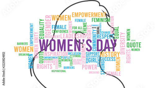 Women's History month is observed every year in March. Holiday, poster, card and background vector illustration design.