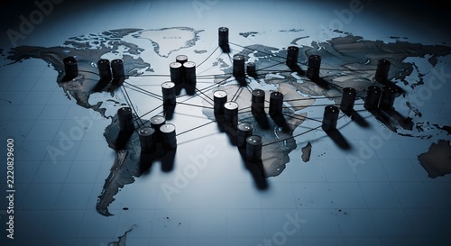 World map with connections for the concept of Global Network.