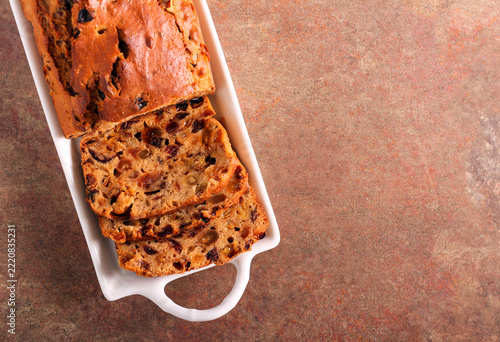 Bara brith - traditional Welsh tea bread flavoured with tea