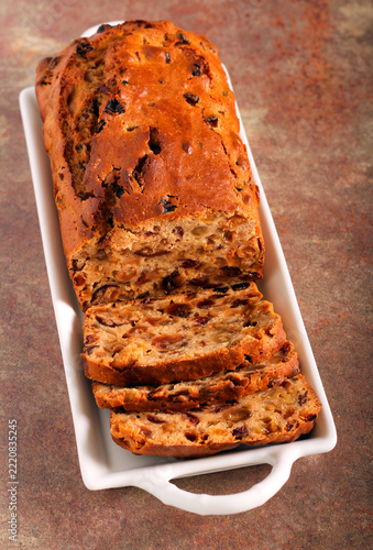 Bara brith - traditional Welsh tea bread flavoured with tea