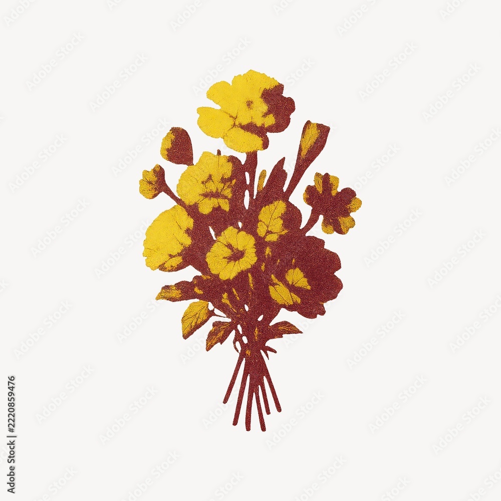Fototapeta premium Vibrant floral bouquet illustration