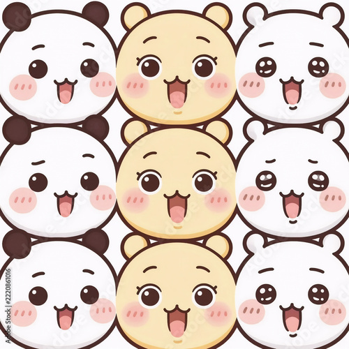 Manga Cartoon Japanese. Adorable, Colorful, And Expressive Cartoon Faces