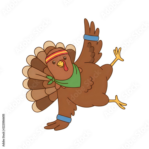 Thanks Giving Day Cartoon character with arms raised in a celebratory pose