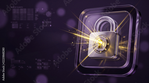 A glowing glass padlock with golden light bursting through a keyhole for penetration testing and cybersecurity