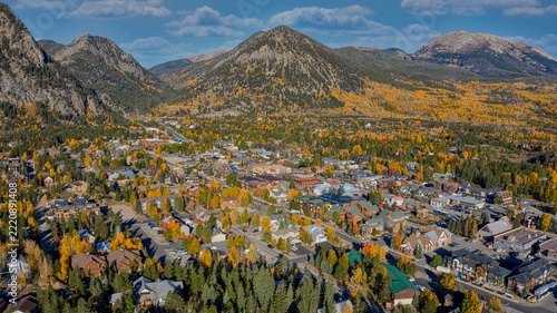 Aerial View of Frisco, Colorado in Autumn