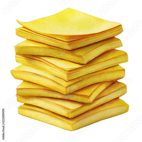 Stack of yellow sticky notes, isolated on transparent background