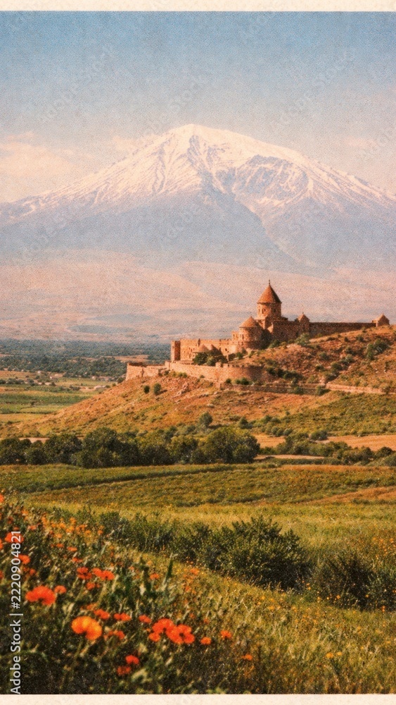 Fototapeta premium Majestic mountain castle landscape mobile wallpaper