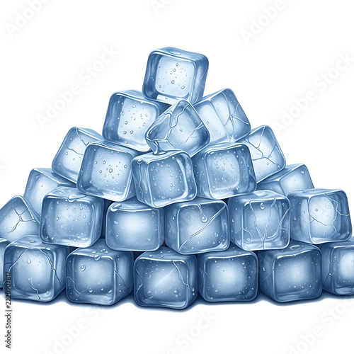 ice cubes isolated on white