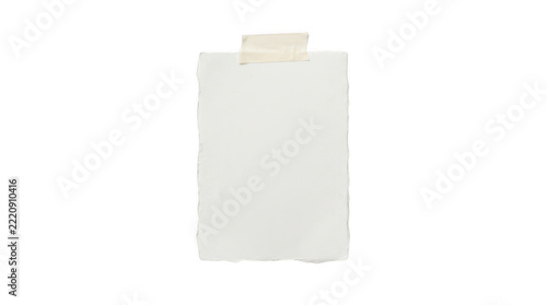 Blank paper sheet with tape isolated on transparent background