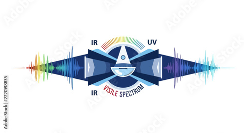 Electromagnetic Spectrum Diagram with Visible Light UV and IR Waves