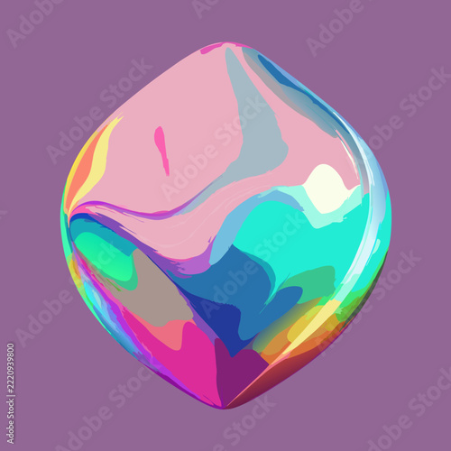 Iridescent Holographic Gradient Background with Smooth Abstract Design