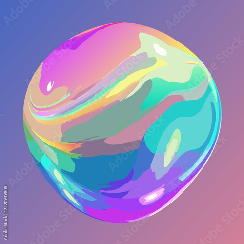 Vector Holographic Iridescent Abstract Background Smooth Gradient