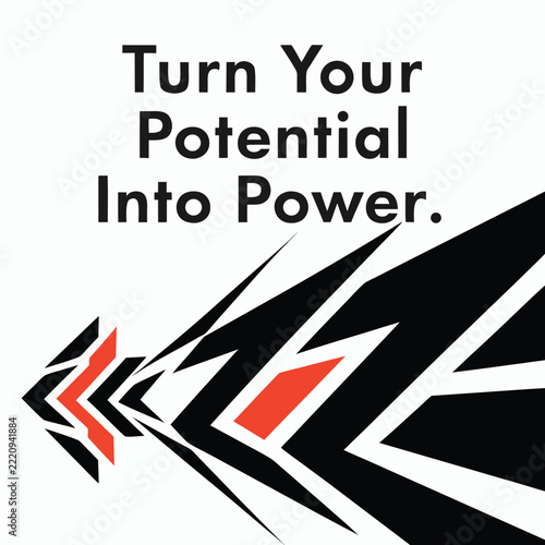 Turn Your Potential Into Power Motivational Growth Infographic Vector