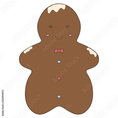 Gingerbread Man Christmas Cookie Character Illustration
