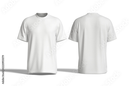 Plain White T-Shirt Mockup Front and Back View on Transparent Background