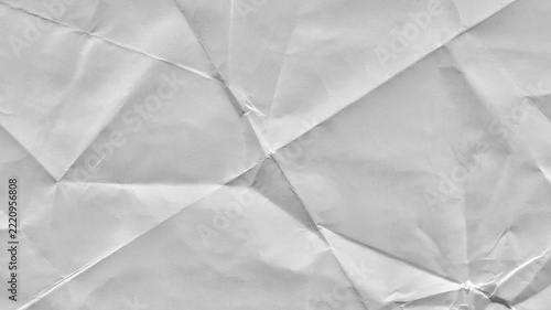 Crumpled White Paper Texture Background with Sharp Creases and Folds for Poster Mockups, Web Banners, Craft Design and Abstract Backdrop