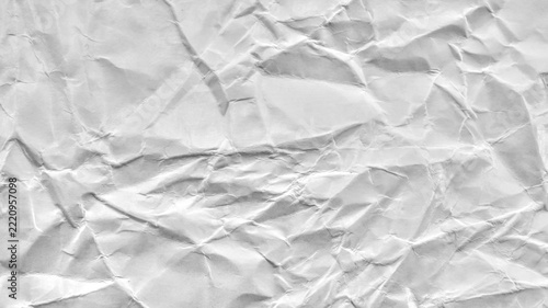 Crumpled White Paper Texture Background with Sharp Creases and Folds for Poster Mockups, Web Banners, Craft Design and Abstract Backdrop