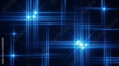 Abstract Blue Light Lines on Dark Background