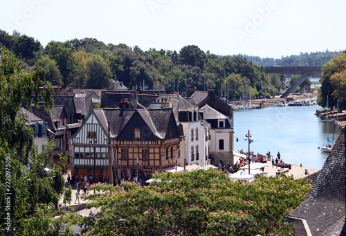 Historic Half-Timbered Houses at Saint-Goustan Harbor in Auray, Brittany, France