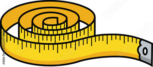 Cute Measuring Tape Cartoon Icon - Sewing and Tailoring Tool Illustration