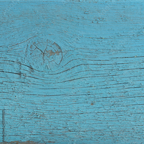 Weathered Blue Wood Board Background Pattern Featuring Natural Wooden Grain and Knots Texture