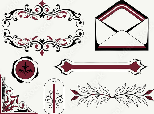 Ornate Decorative Elements and Flourishes for Design and Embellishment