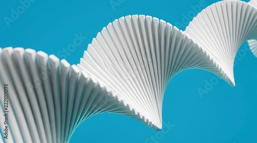 Abstract 3D Render White DNA Helix Spiral Concept Background Template Design