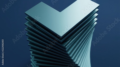 Abstract 3D Render Geometric Spiral Stack Concept Background for Corporate Design