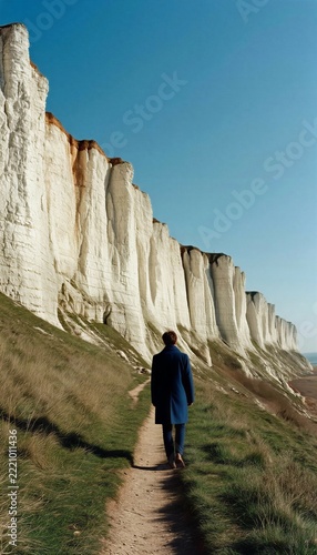 The path along the eternal rocks: a moment under the boundless sky.