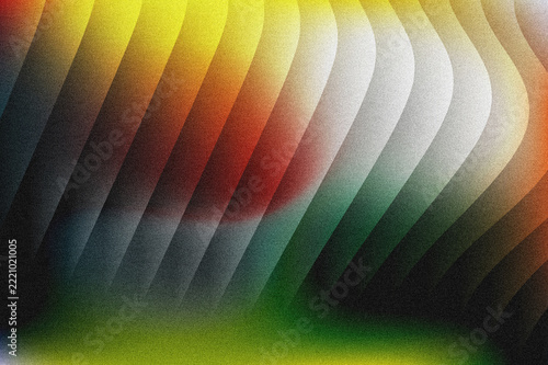 Abstract wavy gradient background with yellow red green grainy texture