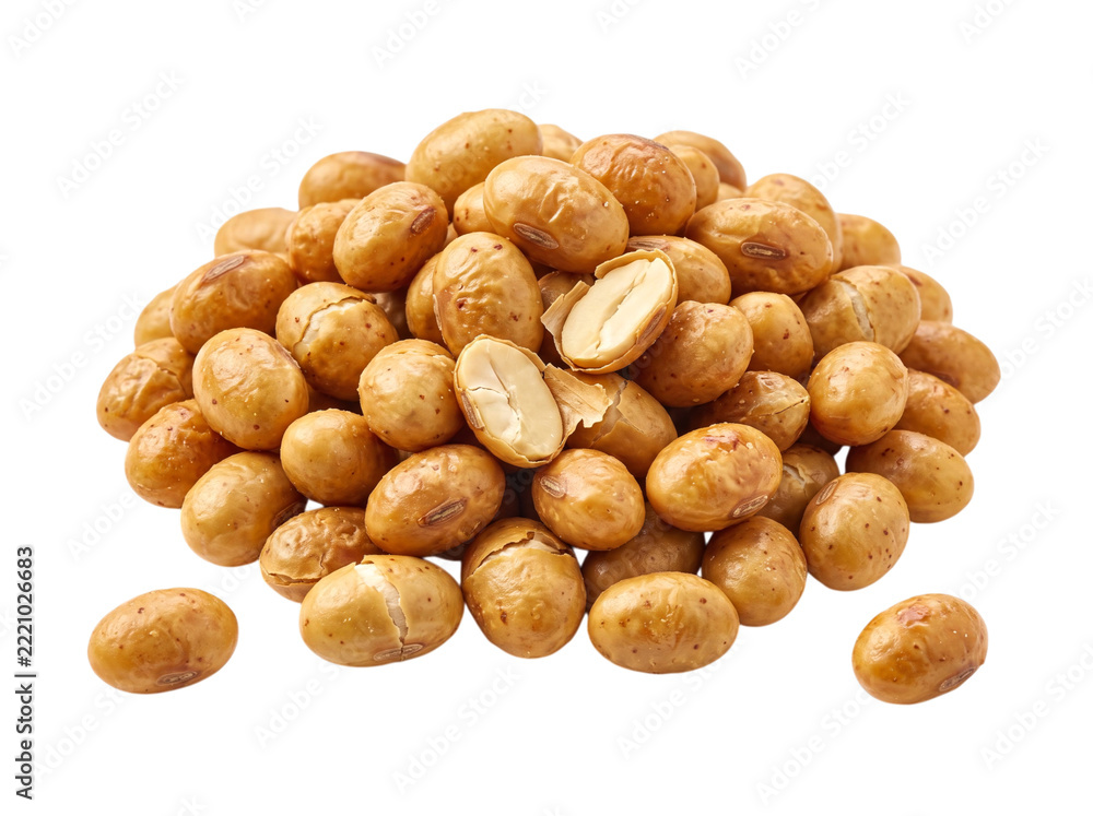 Obraz premium A pile of crispy roasted soybeans isolated on transparent background transparent background