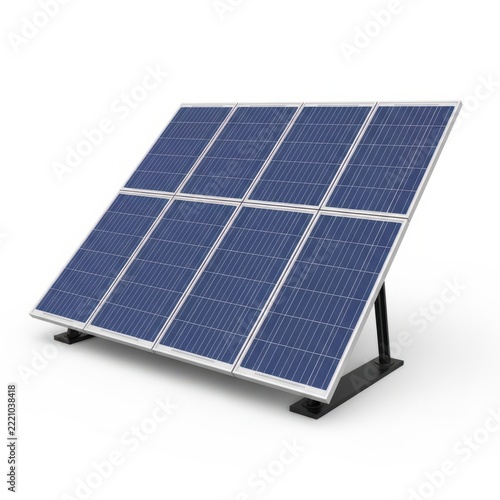 Blue solar panel on stand in sunlight