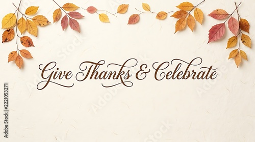 Give thanks and celebrate with autumn leaves on a soft background