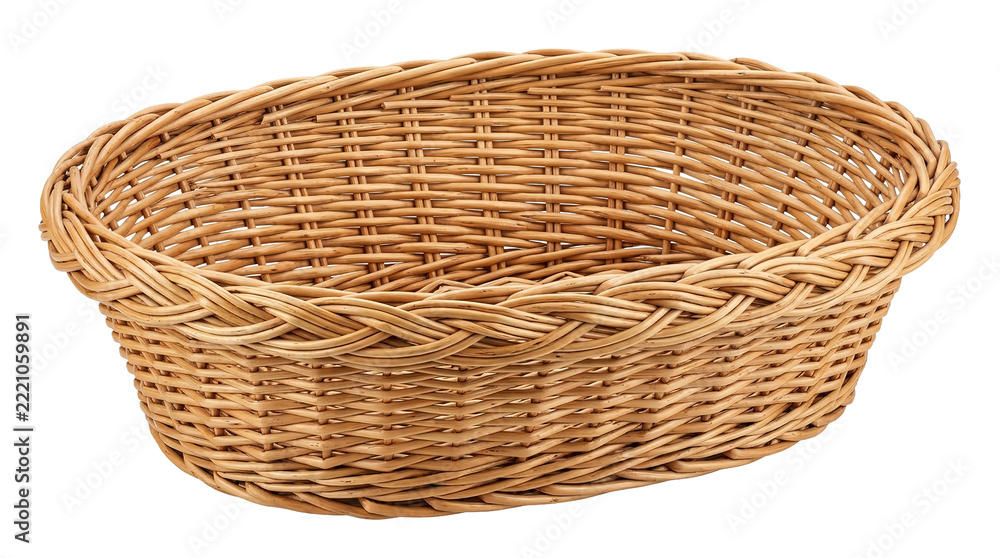 Obraz premium Handcrafted woven willow basket with intricate braided design