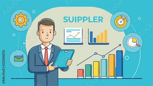 Professional businessman holding a tablet analyzing business growth charts and financial data for corporate supply chain management