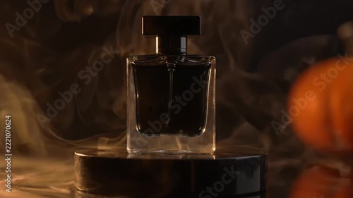 Luxury Perfume Bottle with Elegant Wavy Smoke Effects