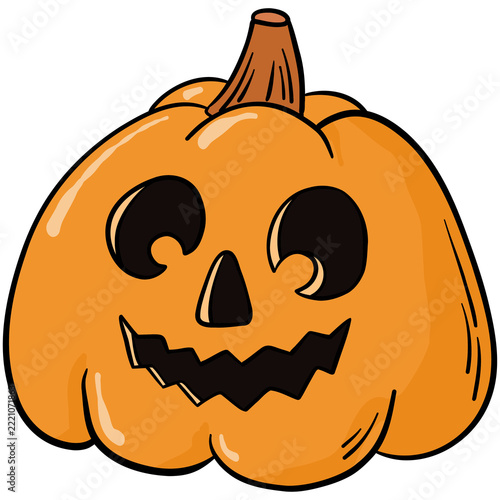 Hand drawn PNG Halloween cartoon element of jack o lantern pumpkin for stickers, prints, cards, kids apparel decor, banners, posters, etc. 
