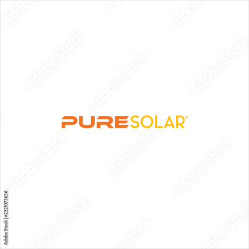 PureSolar Logo on White Background, Solar Energy Brand Identity and Renewable Energy Company Design