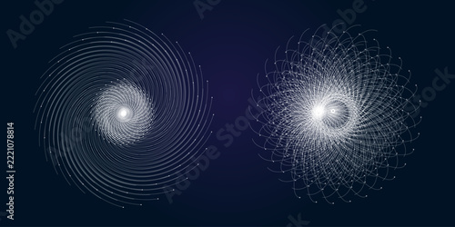 Abstract digital eyes constructed from complex circuit board patterns against a dark blue background