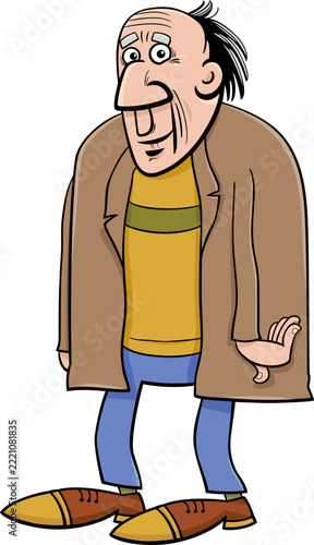 funny cartoon elderly man senior comic character