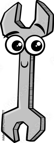funny cartoon wrench tool character