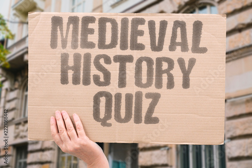Obraz na plátně "Medieval history quiz" Trivia fans test knowledge of kings, castles, and plague