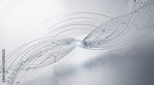 Silver filaments converge in an abstract flowing network
